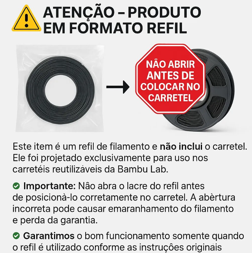 Filamento Bambu Lab 3d Pla Lite 1kg Sem Carretel Cor Branco Branco