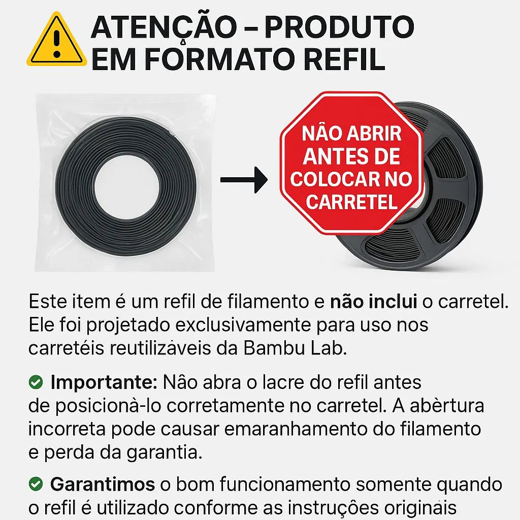 Filamento Bambu Lab 3d Pla Lite 1kg Sem Carretel Cores