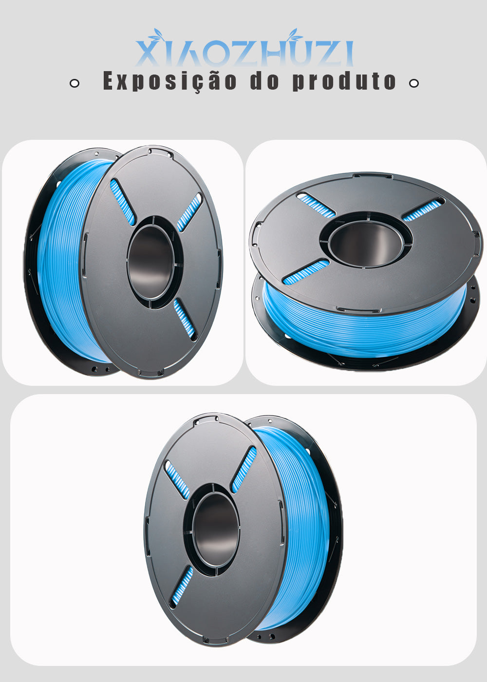 Xiaozhuzi-filamento 3d pla/petg/ 1.75mm 10 rolo 10kg，filamento de impressora 3d
